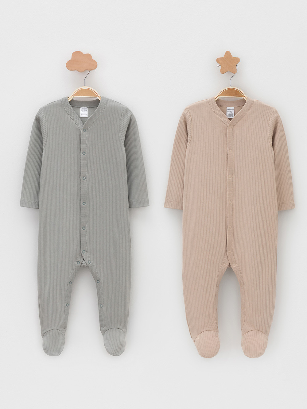 Комбинезон для новорожденных, артикул: К 6523-2уп, цвет: бежевый
