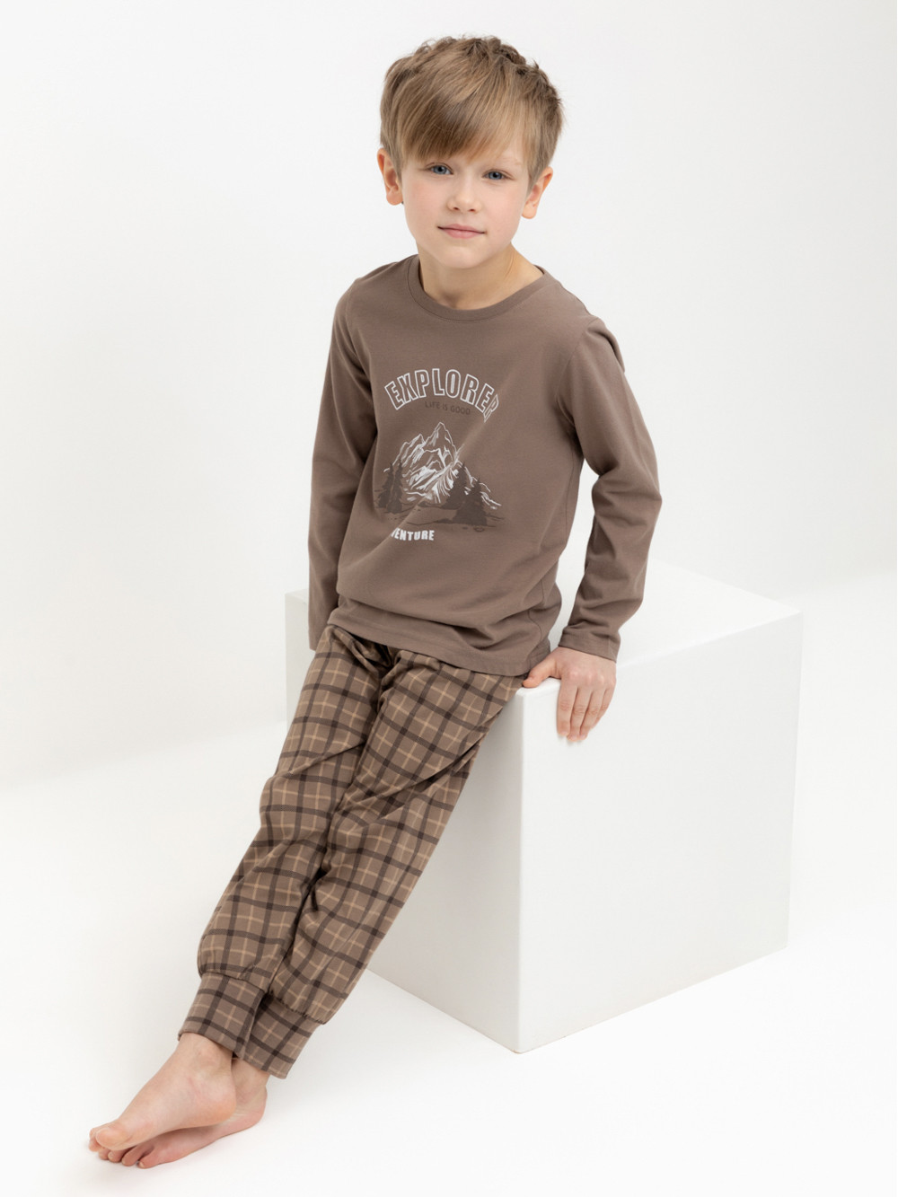 Пижама для мальчика, артикул: К 1606, цвет: коричневый