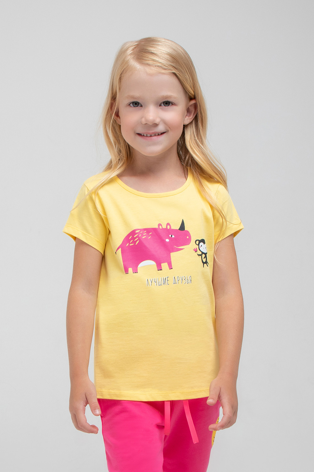 Футболка для девочки, артикул: К 301751, цвет: желтый