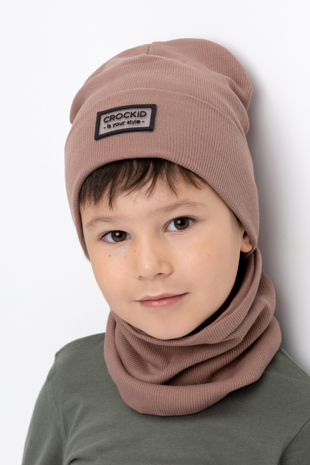Шапка для мальчика, артикул: К 8149, цвет: коричневый