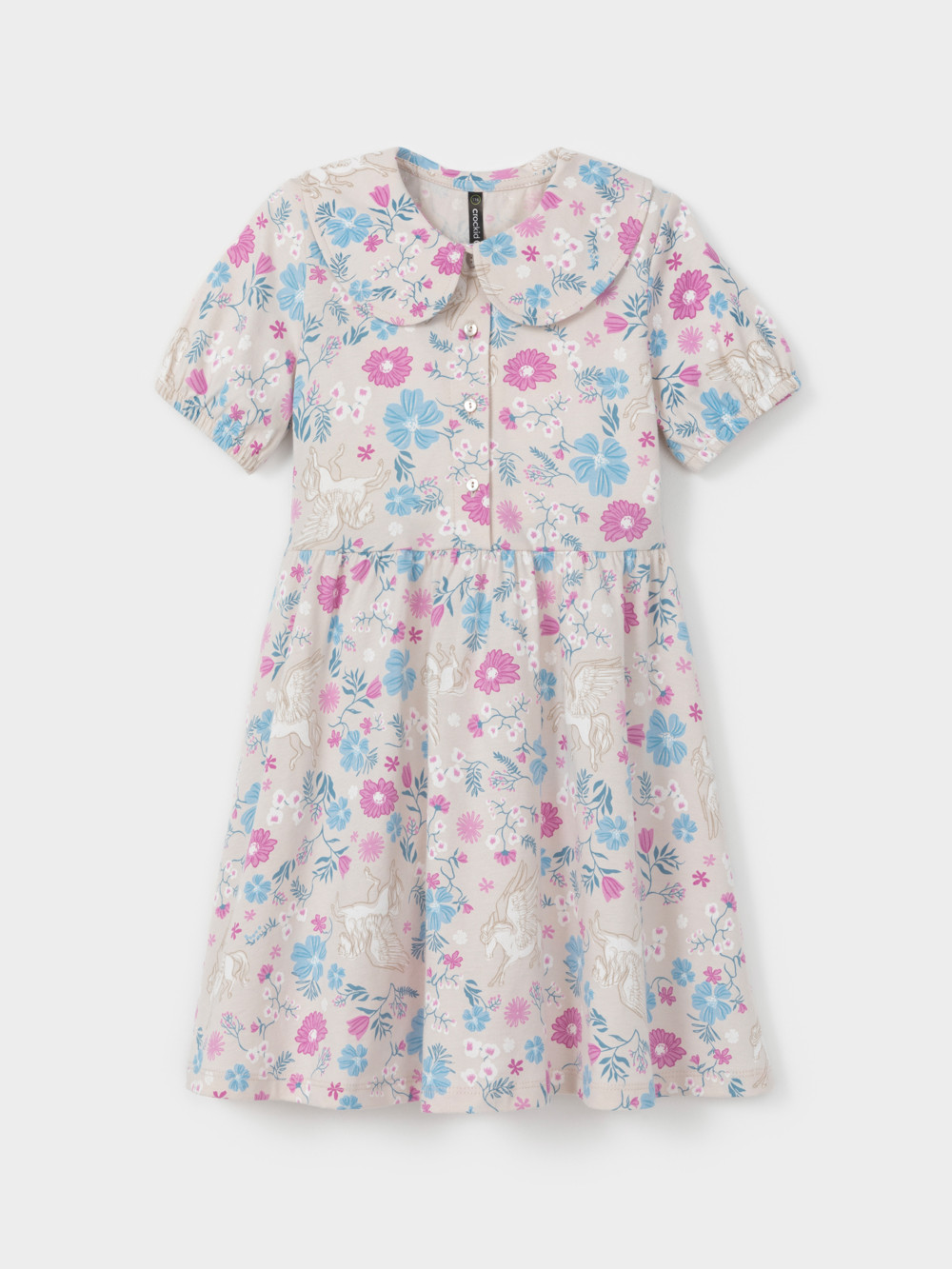 Платье для девочки, артикул: КР 5971-1, цвет: светло-бежевый