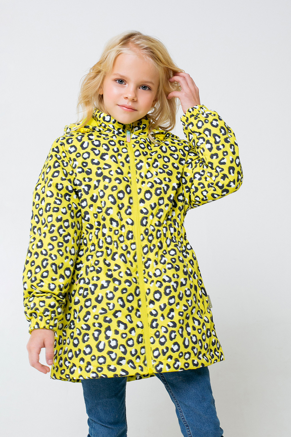 Куртка для девочки, артикул: ВК 32104/н/2 ГР, цвет: ярко-желтый