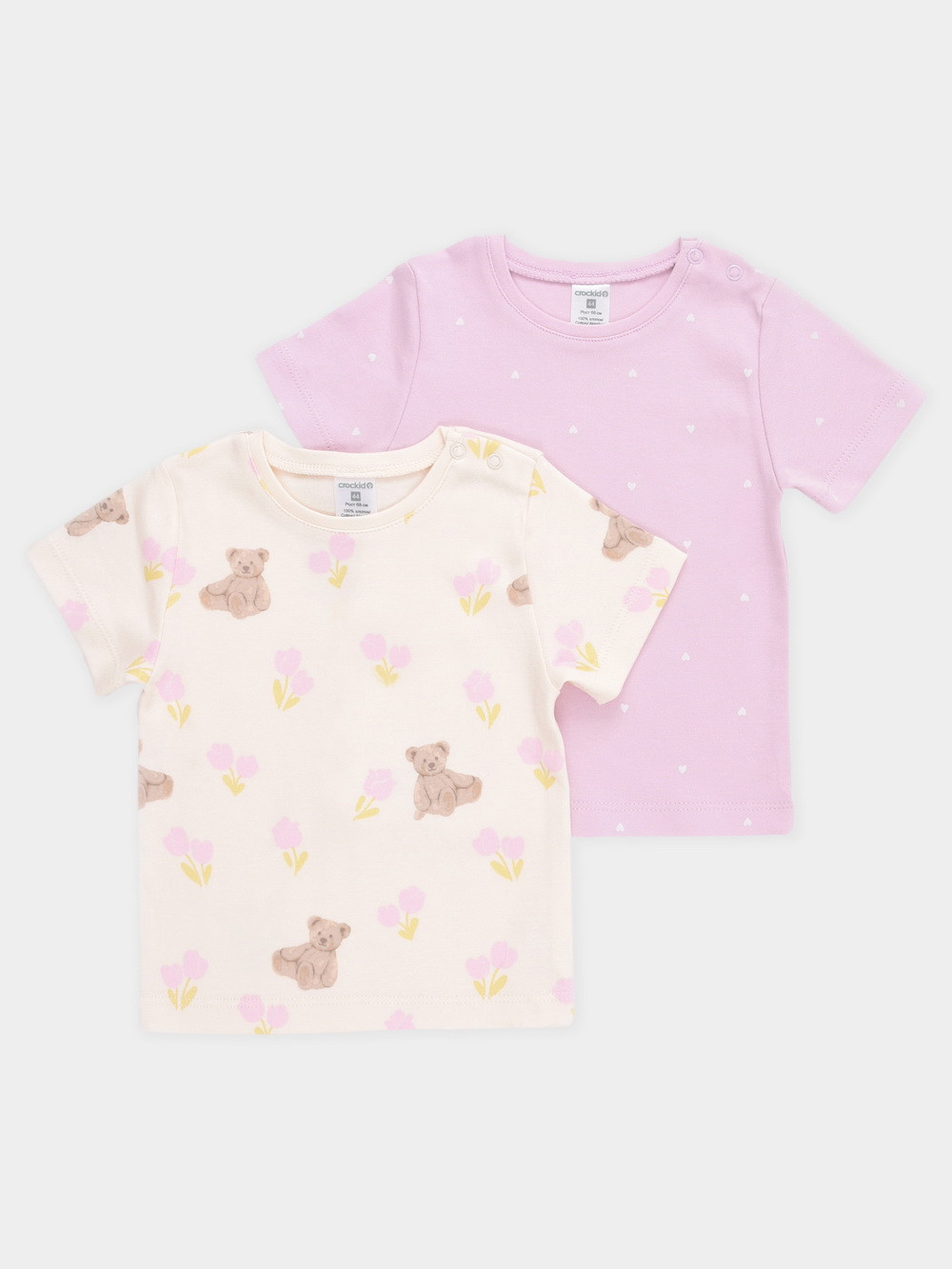 Футболка для новорожденных, артикул: К 301156-2уп, цвет: светло-розовый