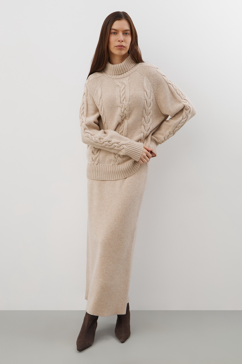 Джемперы женские для мам, артикул: ЕВ 30294/ш, цвет: бежевый