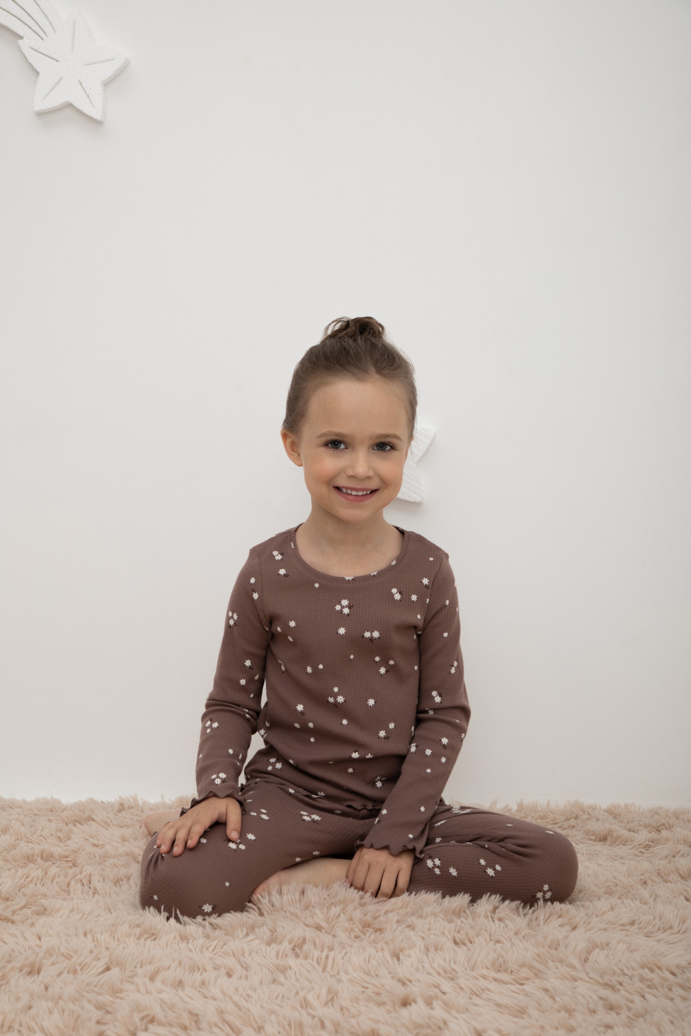 Пижама для девочки, артикул: К 1618, цвет: коричневый