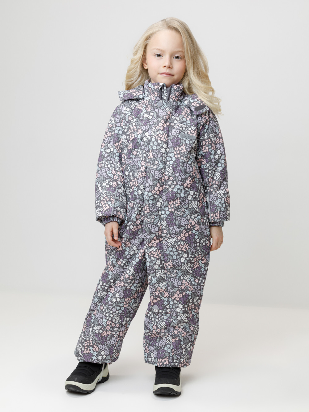Комбинезоны утепленные для девочки, артикул: ВК 60069/н/8 УЗГ, цвет: темно-серый