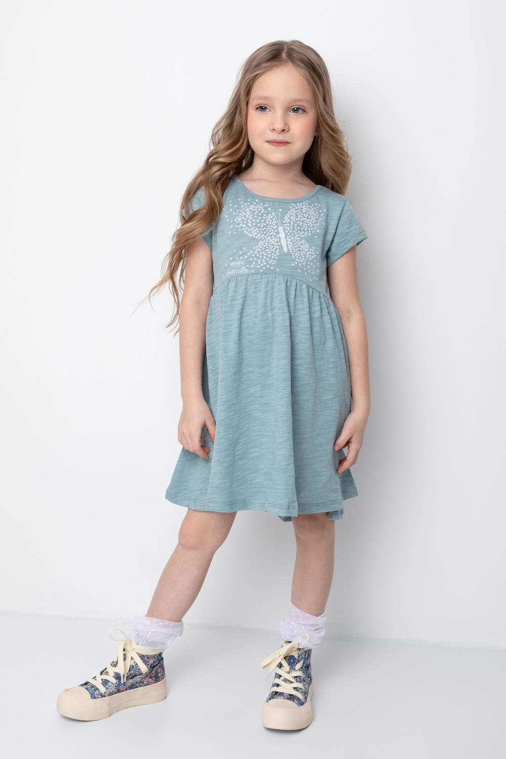 Платье для девочки, артикул: К 5732, цвет: голубой