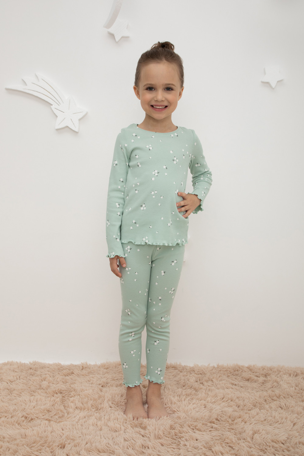 Пижама для девочки, артикул: К 1618, цвет: голубой