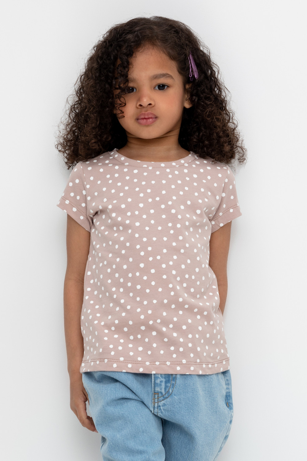 Футболка для девочки, артикул: К 301024, цвет: кофейный