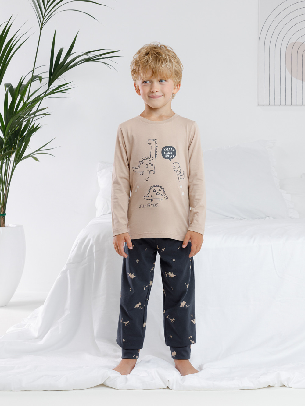 Пижама для мальчика, артикул: К 1606, цвет: бежевый
