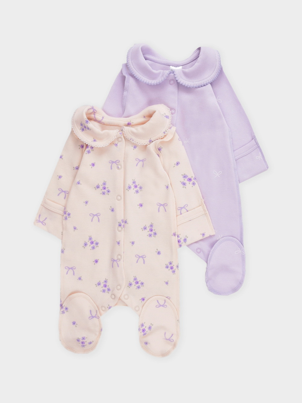 Комбинезон для новорожденных, артикул: К 6538-2уп, цвет: фиолетовый