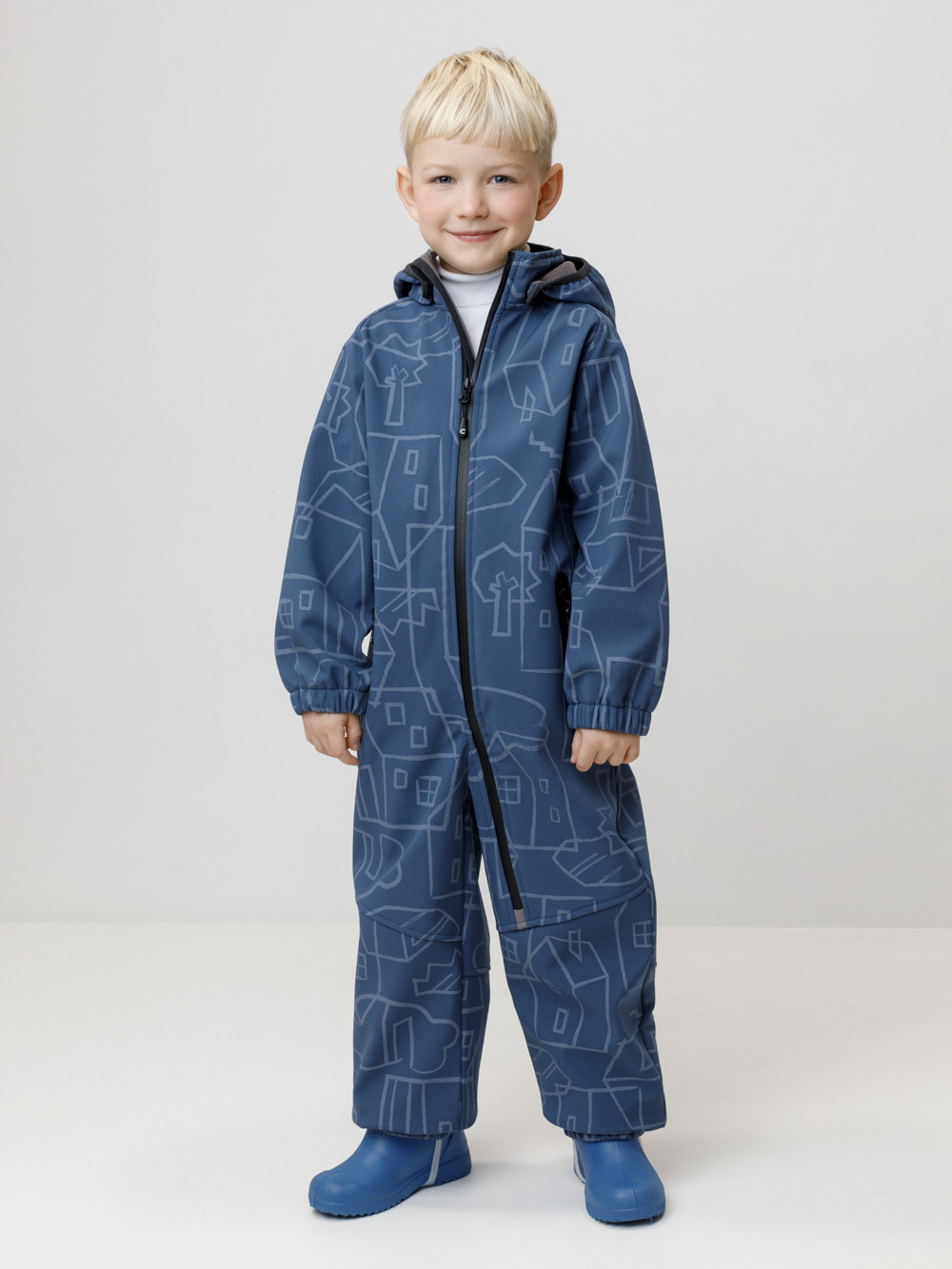 Комбинезоны утепленные для мальчика, артикул: ВК 60135/н/4 ГР, цвет: синий