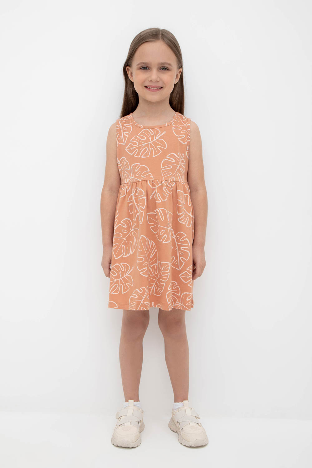 Платье для девочки, артикул: К 5667, цвет: коричневый