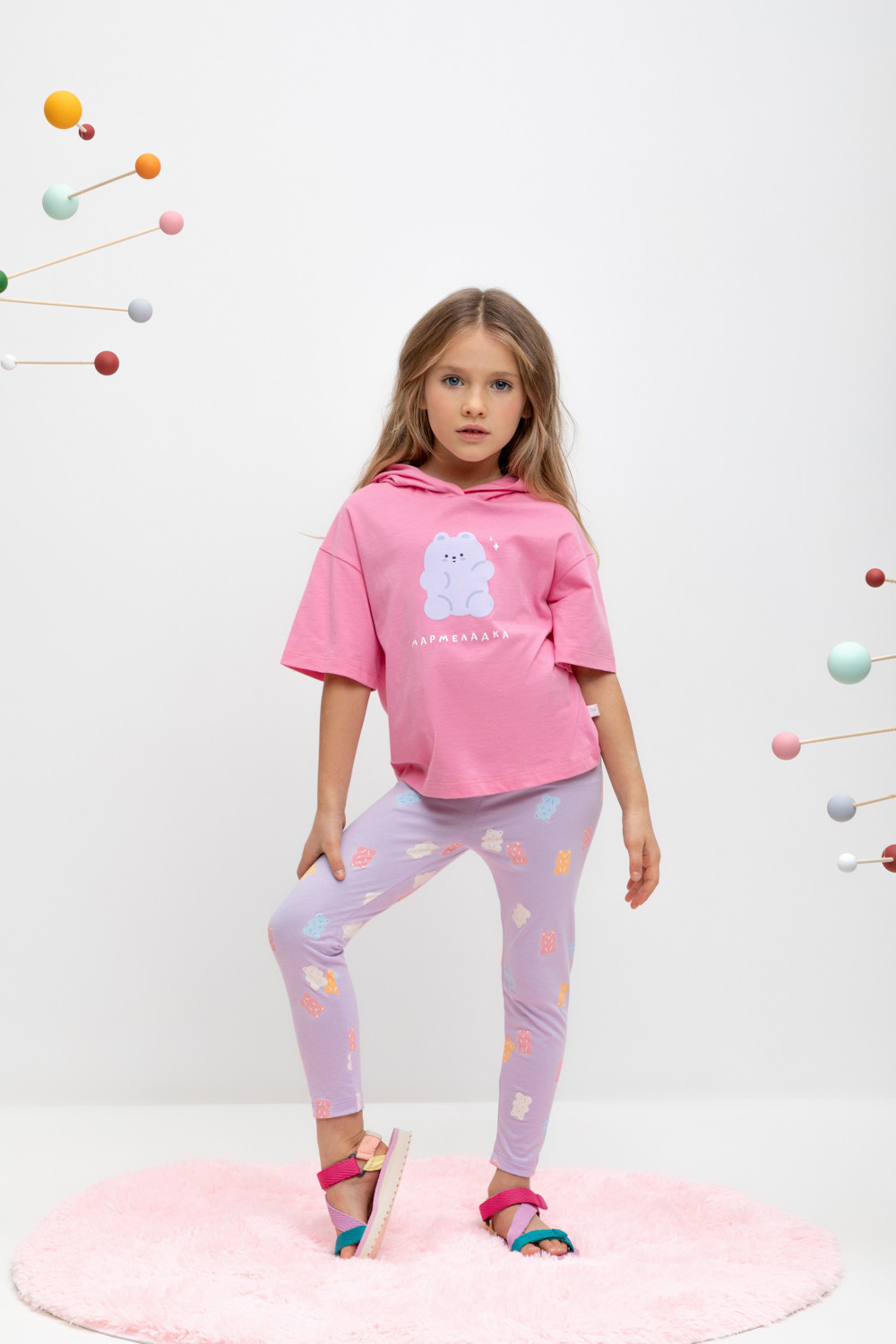 Лосины для девочки, артикул: КР 4074, цвет: фиолетовый