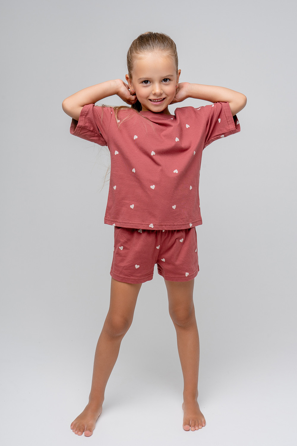 Пижама для девочки, артикул: К 1585, цвет: коричневый