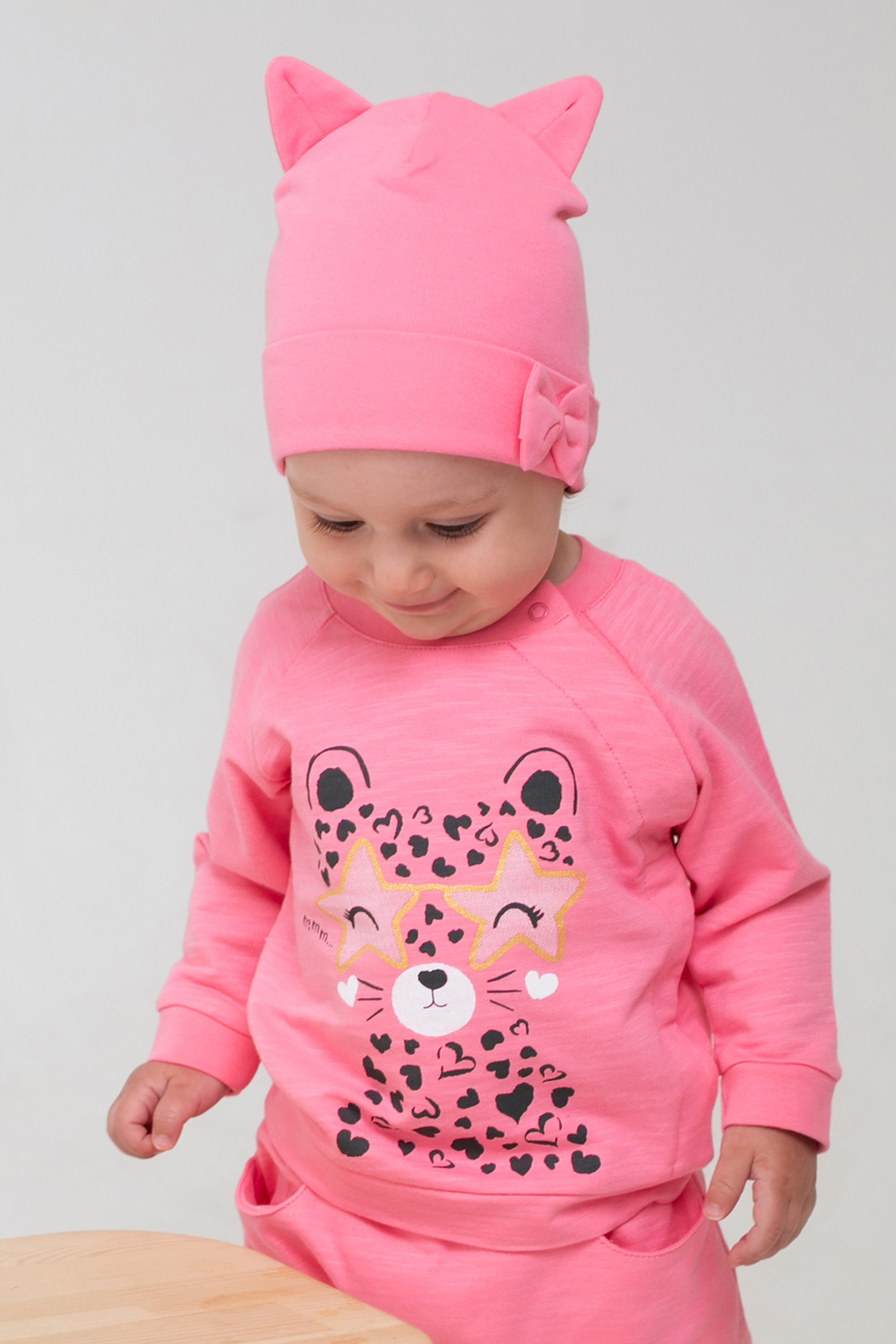 Шапочка ясельная для новорожденных, артикул: К 8143, цвет: ярко-розовый