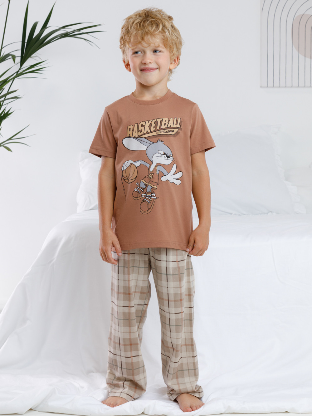 Пижама для мальчика, артикул: К 1599, цвет: коричневый