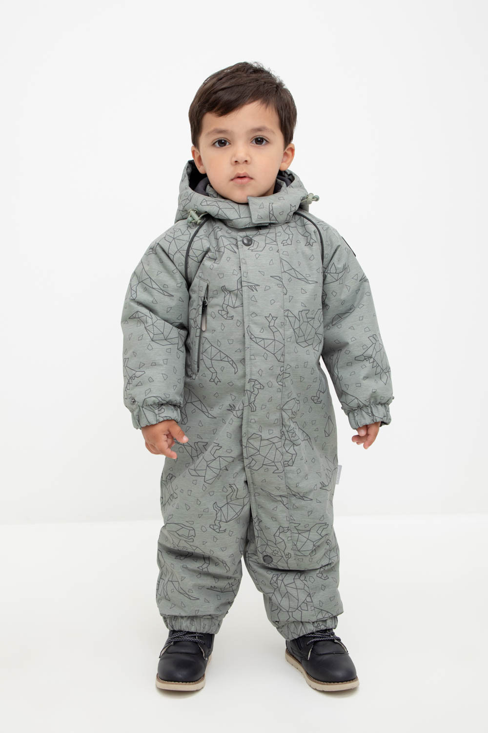 Комбинезоны утепленные для мальчика, артикул: ВКП 60041/н/15 Ал, цвет: зеленый