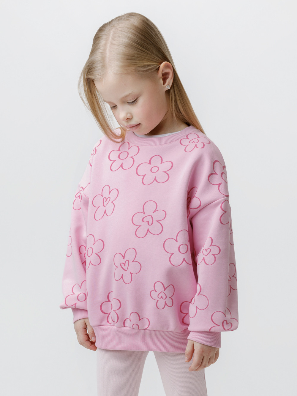 Свитшоты для девочки, артикул: КР 303014, цвет: розовый