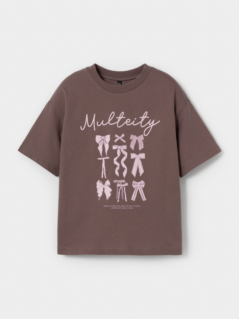 Футболка для девочки, артикул: МП 303090, цвет: кофейный