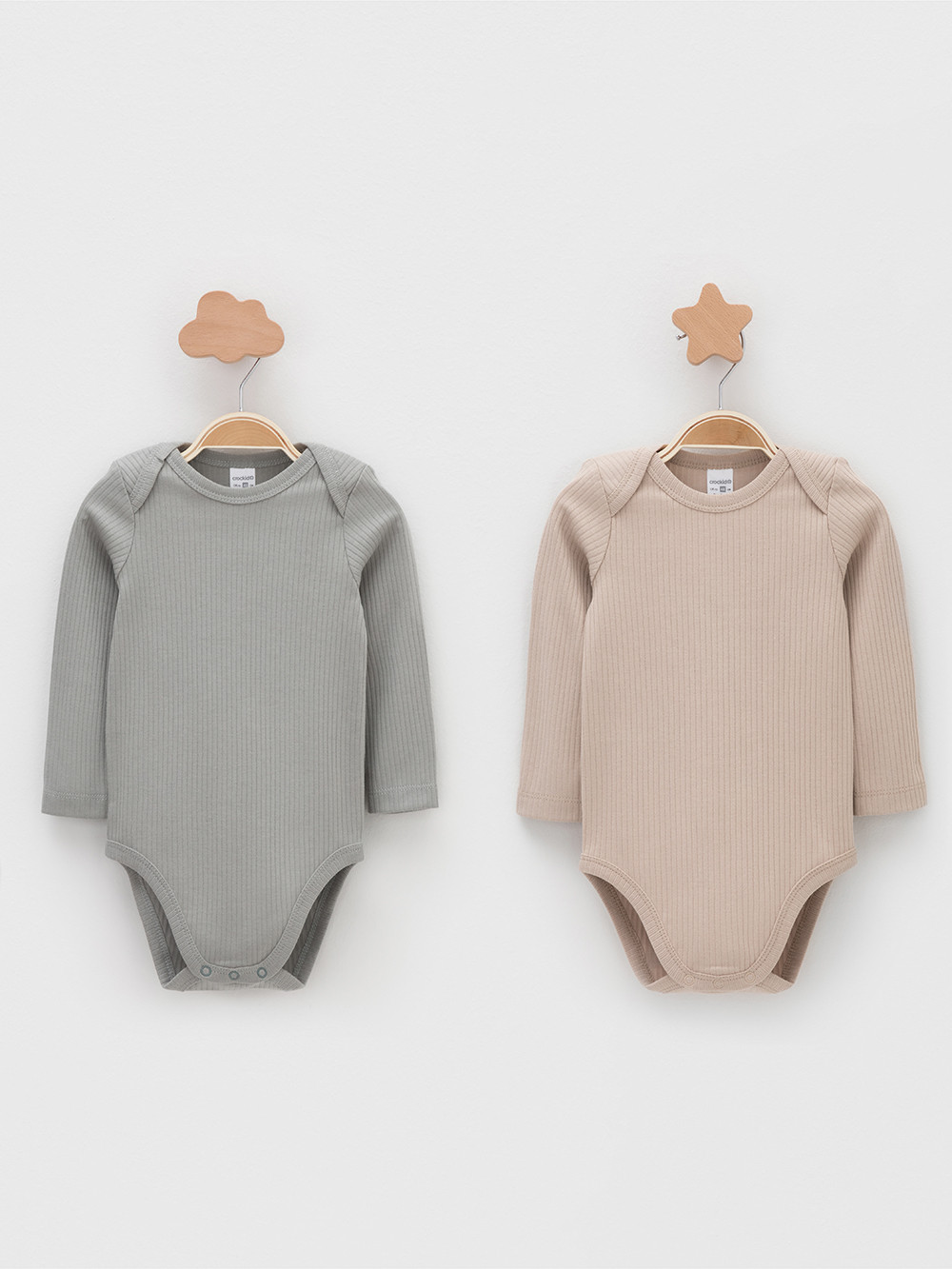 Боди для новорожденных, артикул: К 6526-2уп, цвет: бежевый