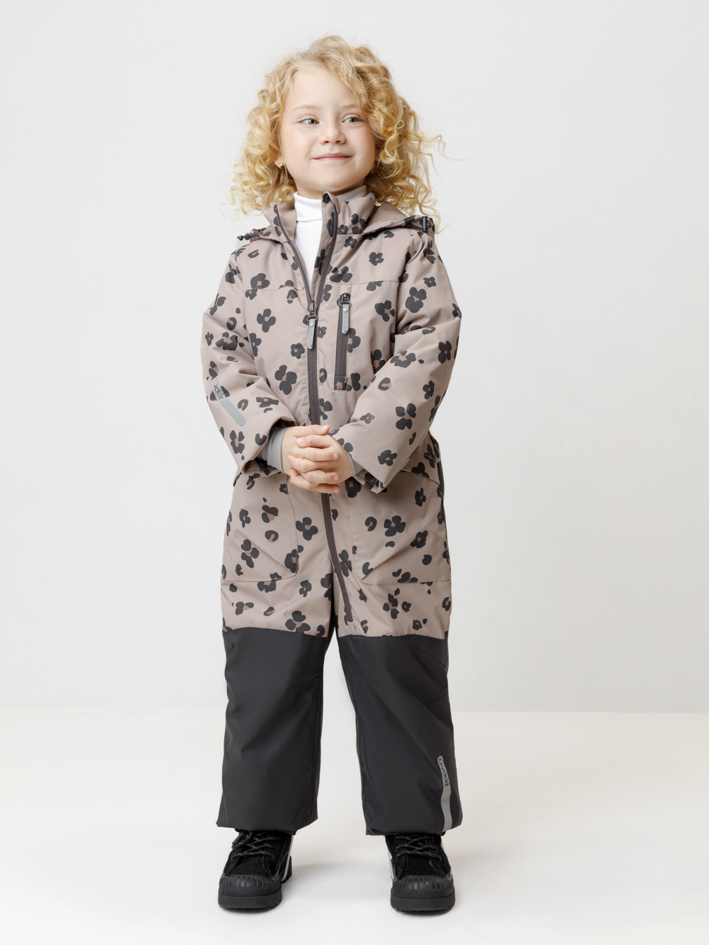 Комбинезоны утепленные для девочки, артикул: ВК 60136/н/1 ГР, цвет: бежевый