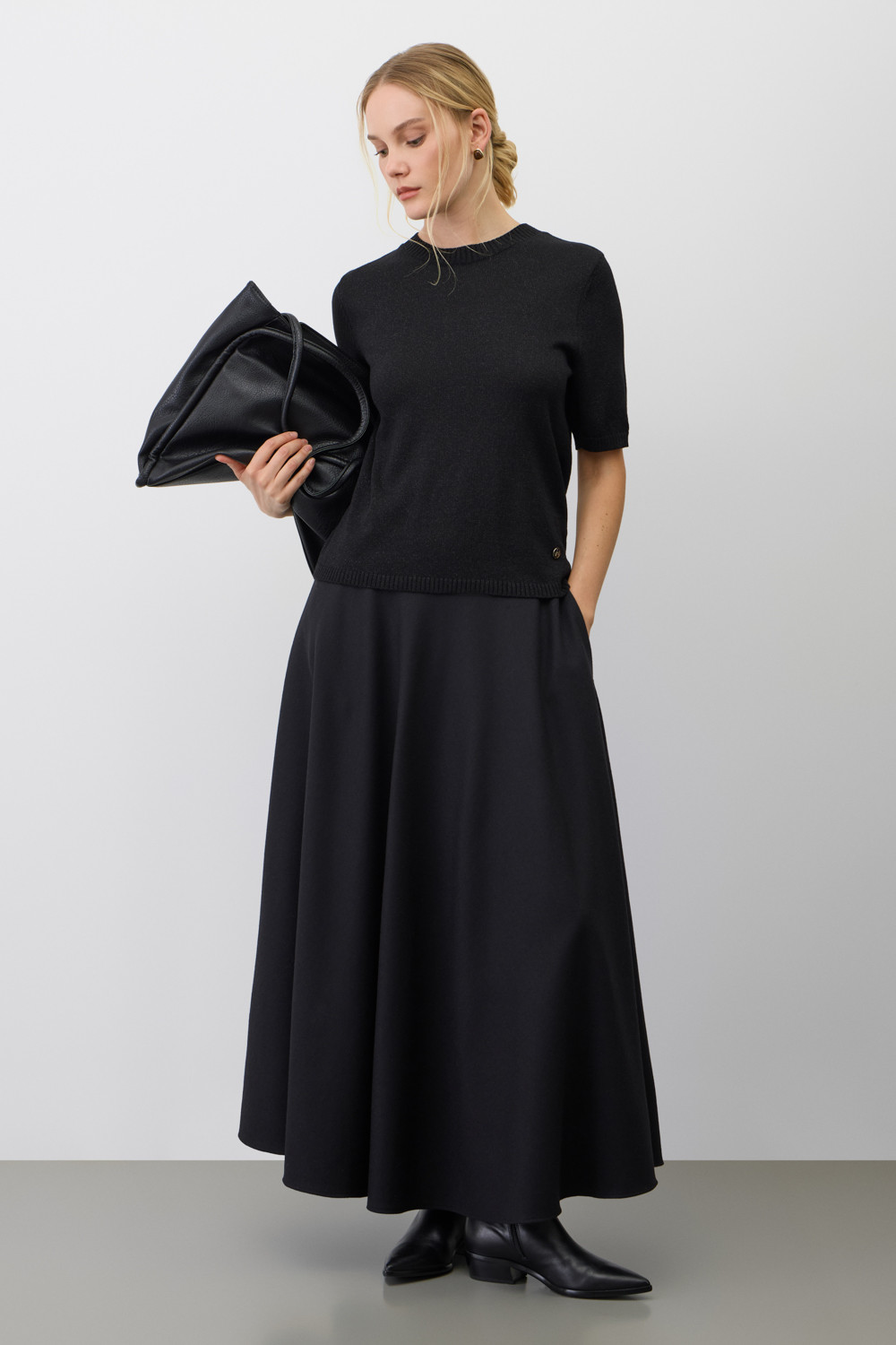 Юбки женские для мам, артикул: ЕТ 70005, цвет: черный