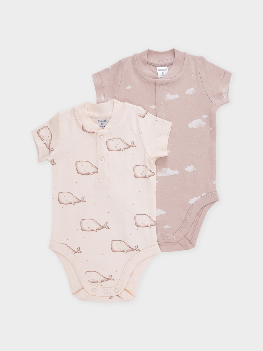 Боди для новорожденных, артикул: К 6543-2уп, цвет: светло-бежевый