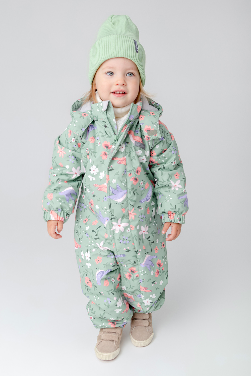 Комбинезоны утепленные для девочки, артикул: ВК 60085/н/1 УЗГ, цвет: зеленый