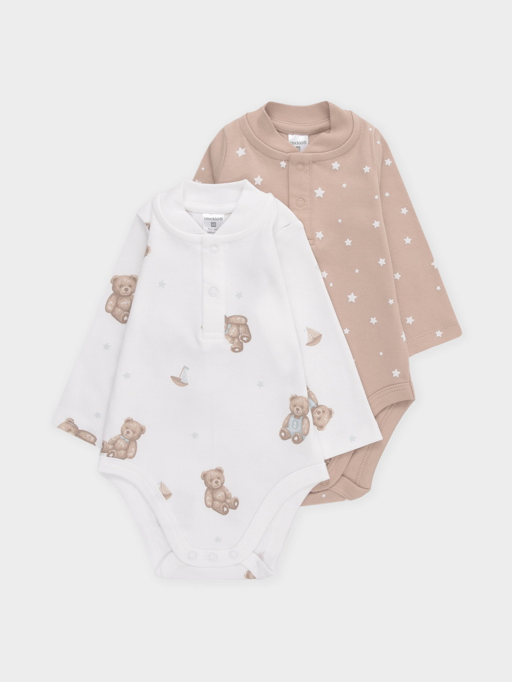 Боди для новорожденных, артикул: К 6542-2уп, цвет: бежевый