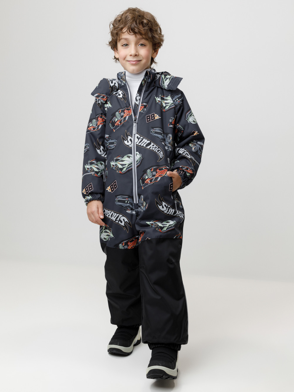 Комбинезоны утепленные для мальчика, артикул: ВК 60111/н/9 УЗГ, цвет: темно-серый