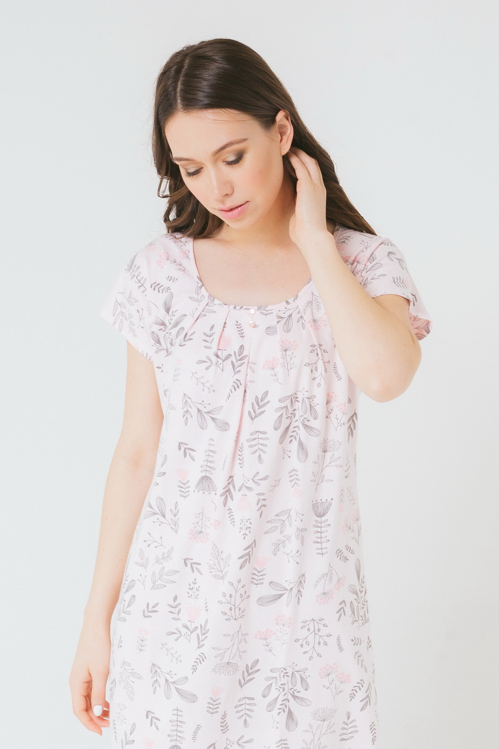 Сорочки ночные женские для мам, артикул: Е 1168/1, цвет: светло-розовый, фото 2