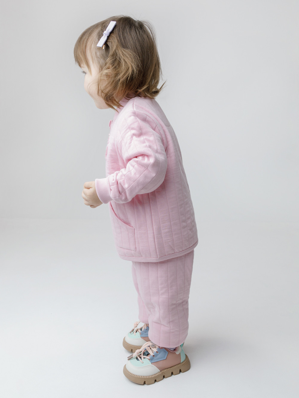 Жакет для девочки, артикул: КР 302965, цвет: светло-розовый, фото 2