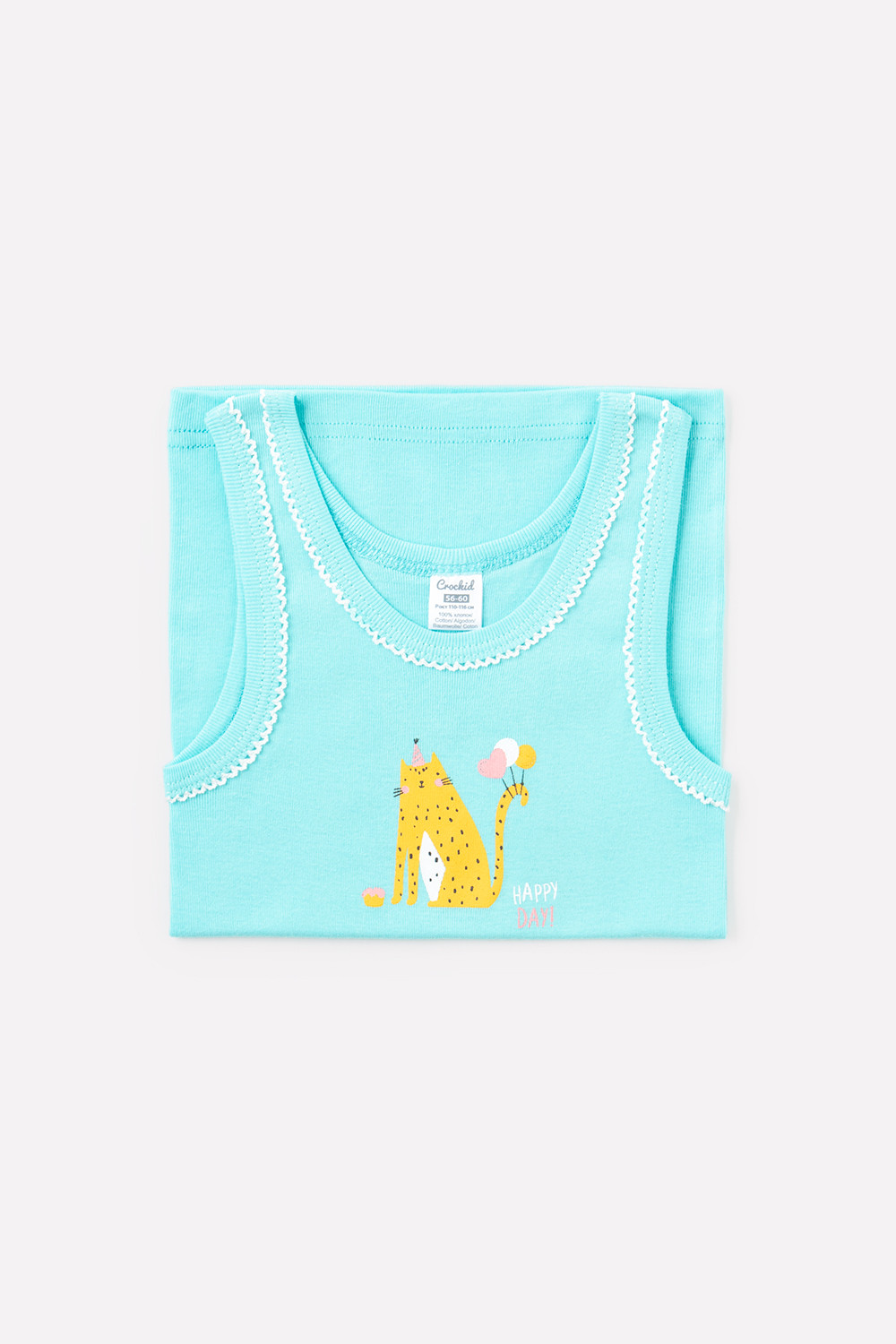 Майки бесшовные для девочки, артикул: К 1066, цвет: бирюзовый, фото 2