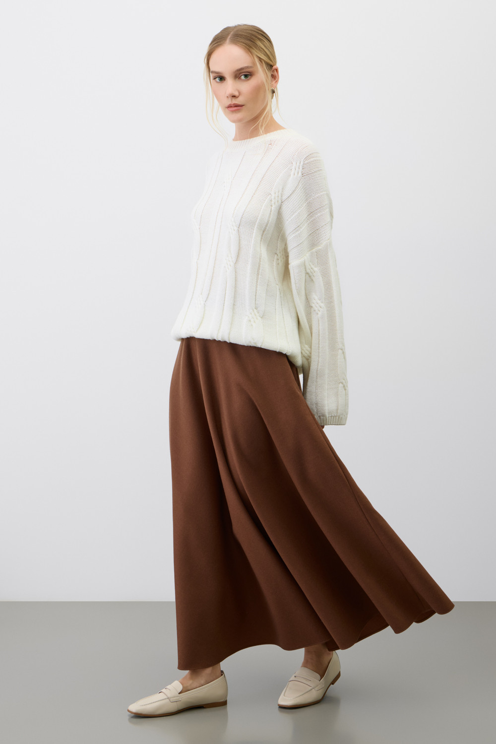 Юбки женские для мам, артикул: ЕТ 70005, цвет: коричневый, фото 2