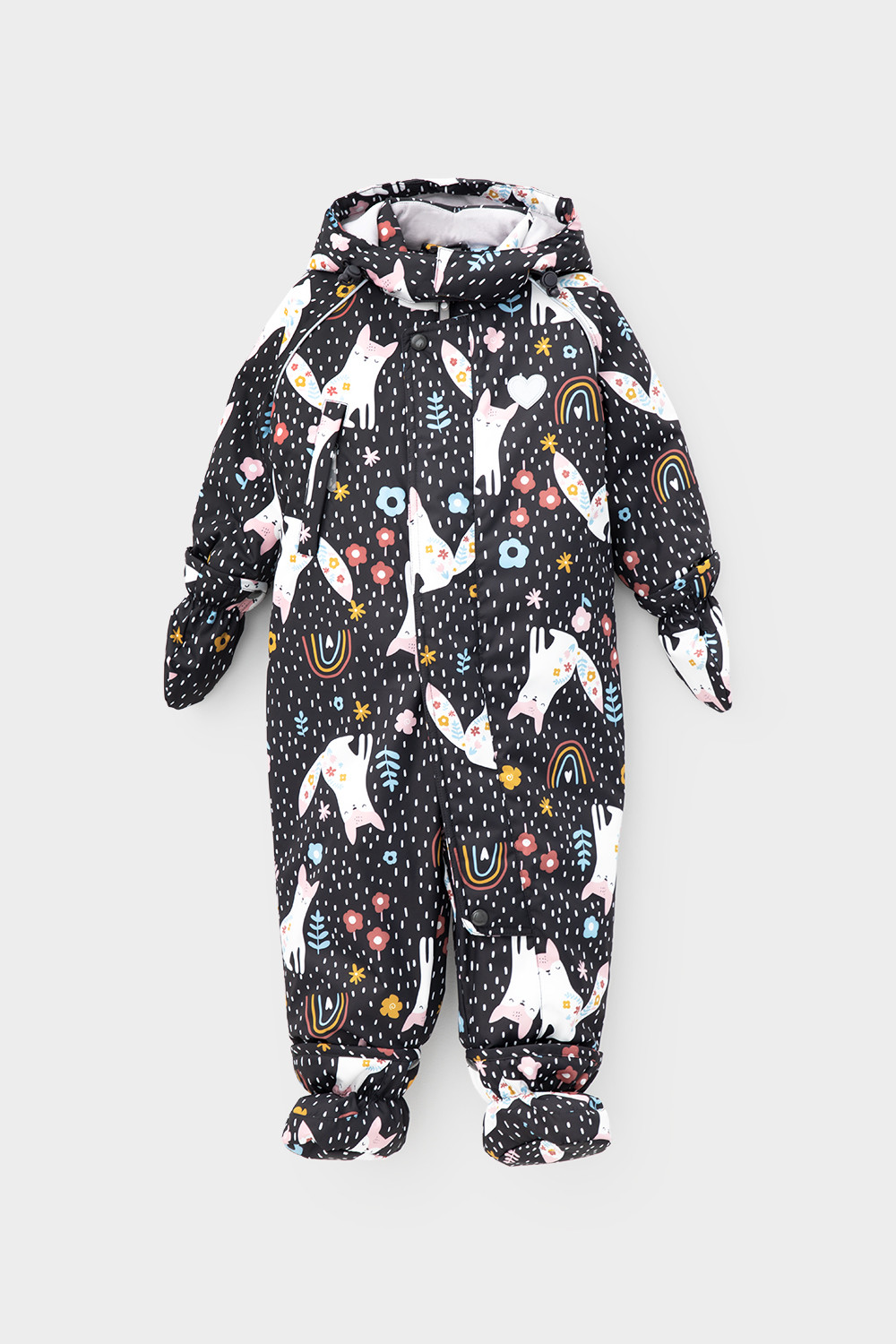 Комбинезоны утепленные для девочки, артикул: ВКП 60032/н/29 Ал, цвет: темно-серый, фото 2