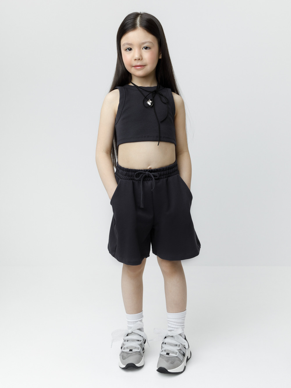 Шорты для девочки, артикул: КР 400945, цвет: темно-серый, фото 3