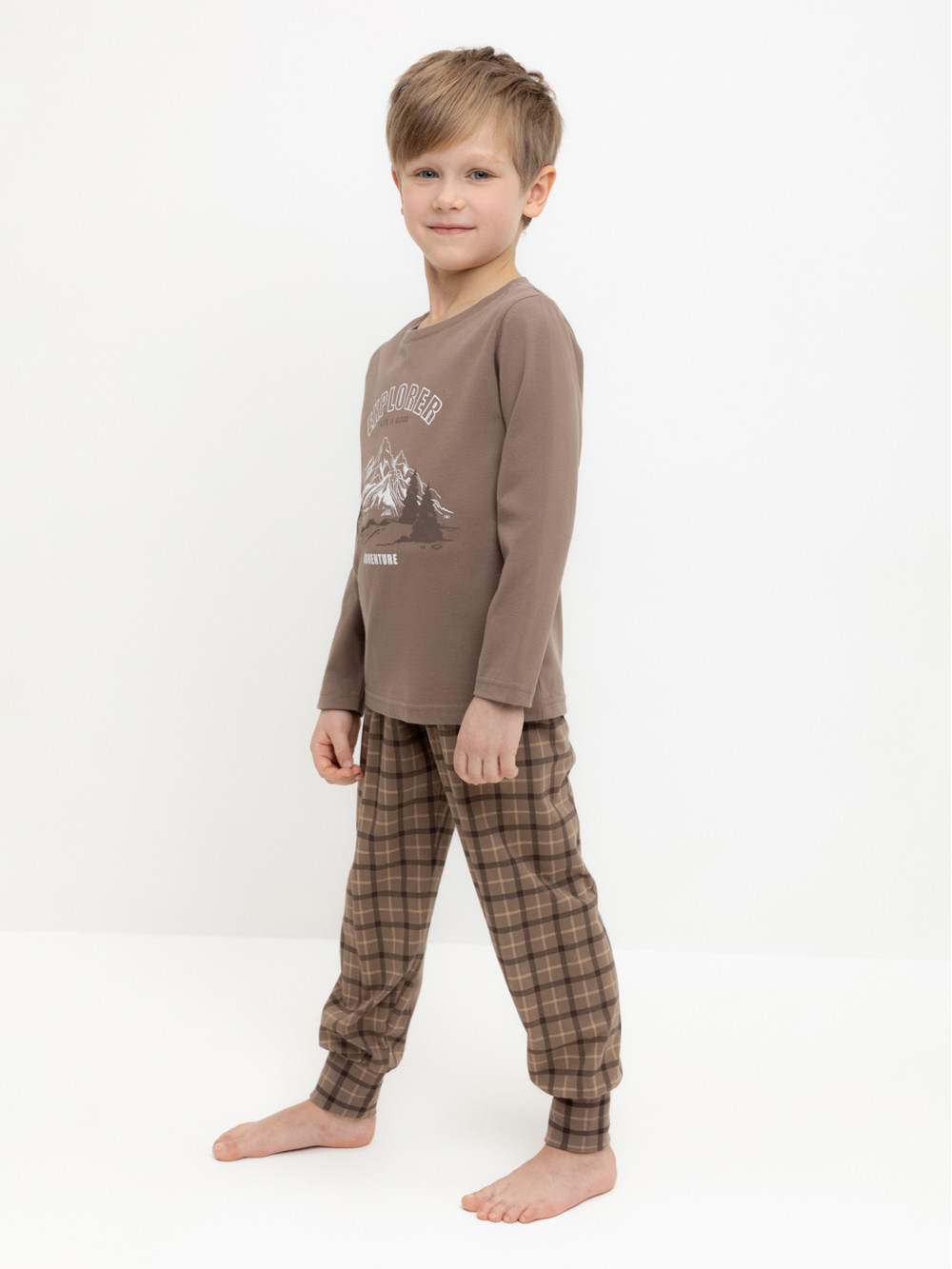 Пижама для мальчика, артикул: К 1606, цвет: коричневый, фото 2