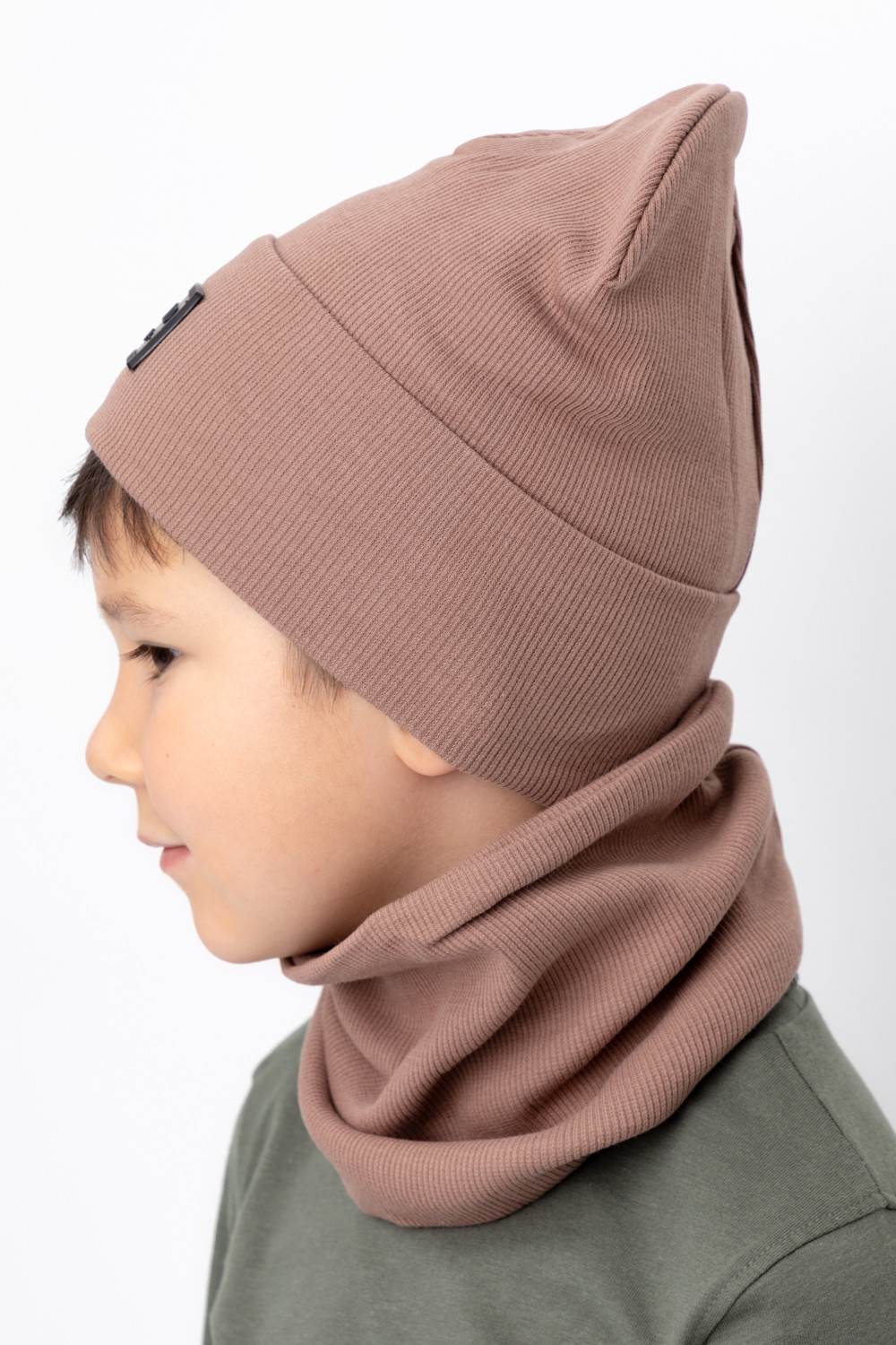 Шапка для мальчика, артикул: К 8149, цвет: коричневый, фото 3