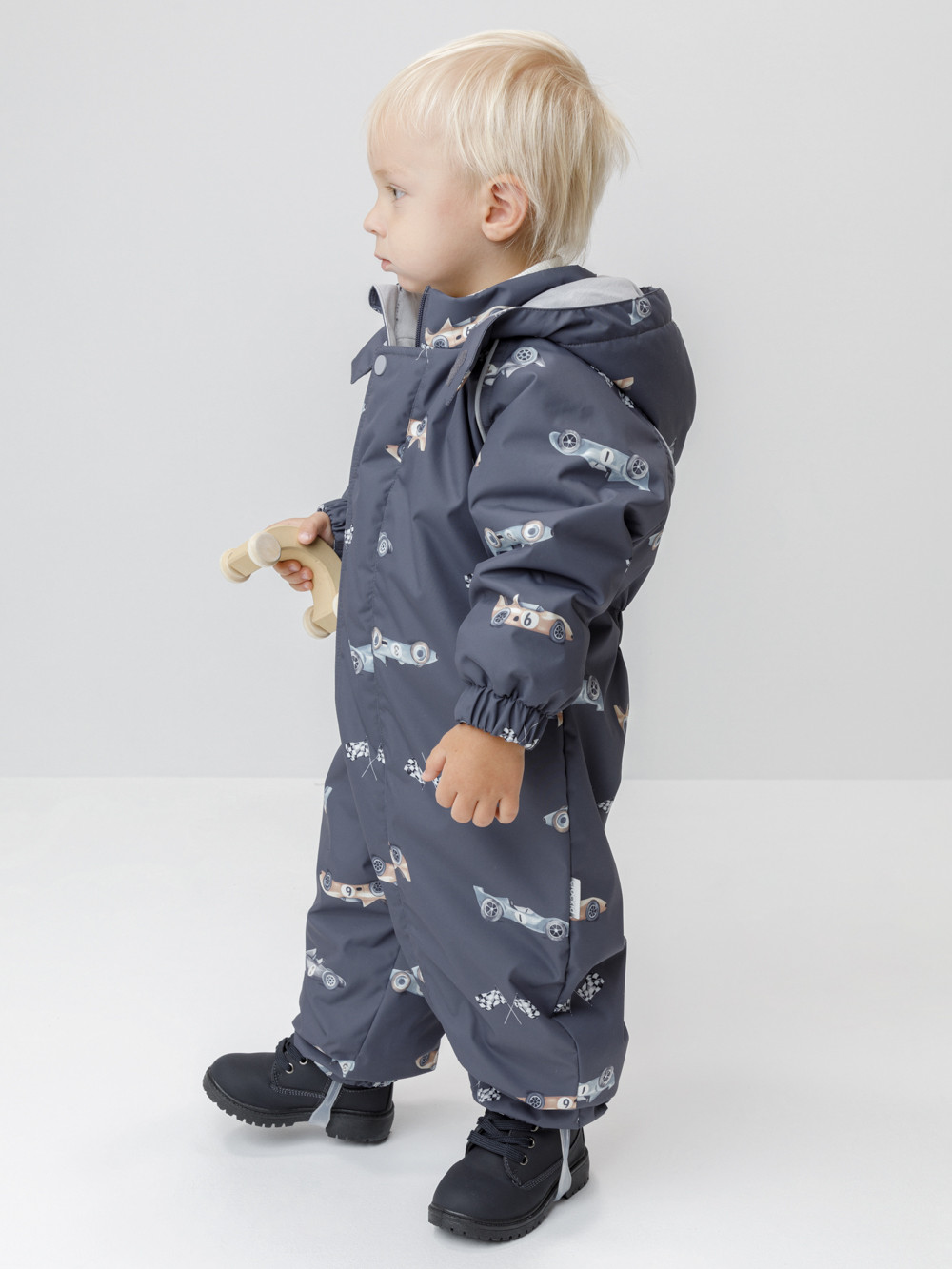 Комбинезоны утепленные для мальчика, артикул: ВК 60085/н/77 Ал, цвет: темно-серый, фото 3
