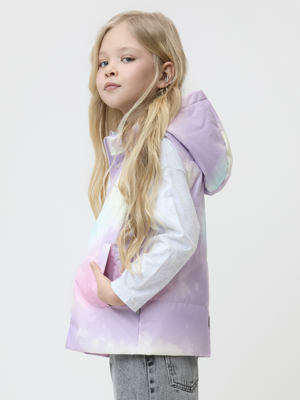 Жилет для девочки, артикул: ВК 35019/н/1 ГР (128-152), цвет: мульти, фото 3