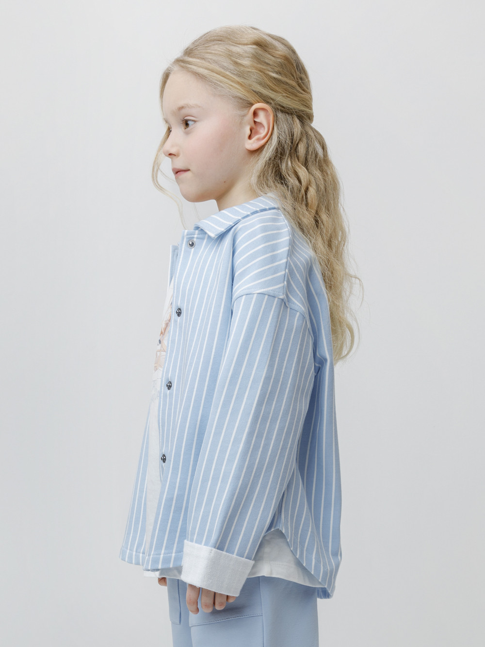 Рубашка для девочки, артикул: КР 302991, цвет: голубой, фото 3