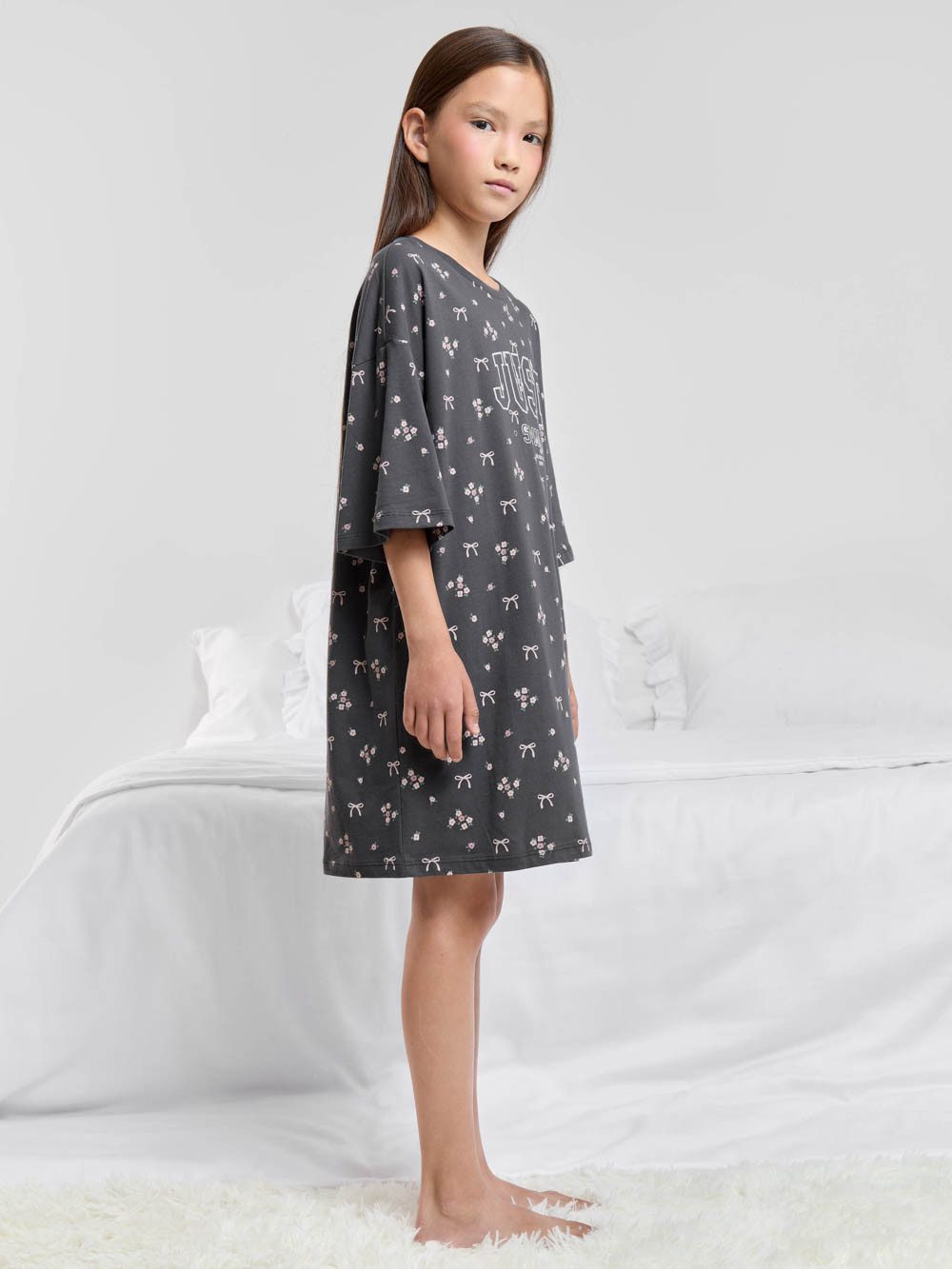 Ночная сорочка для девочки, артикул: МП 1199, цвет: серый, фото 3