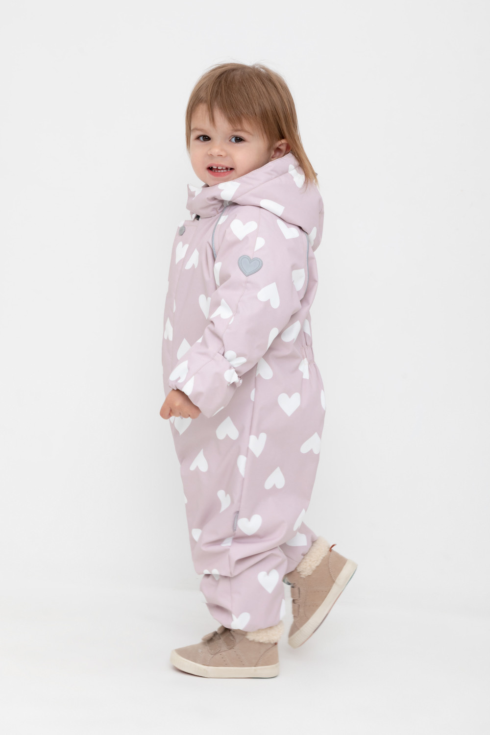 Комбинезоны утепленные для девочки, артикул: ВКП 60085/н/27 УЗГ, цвет: розовый, фото 3