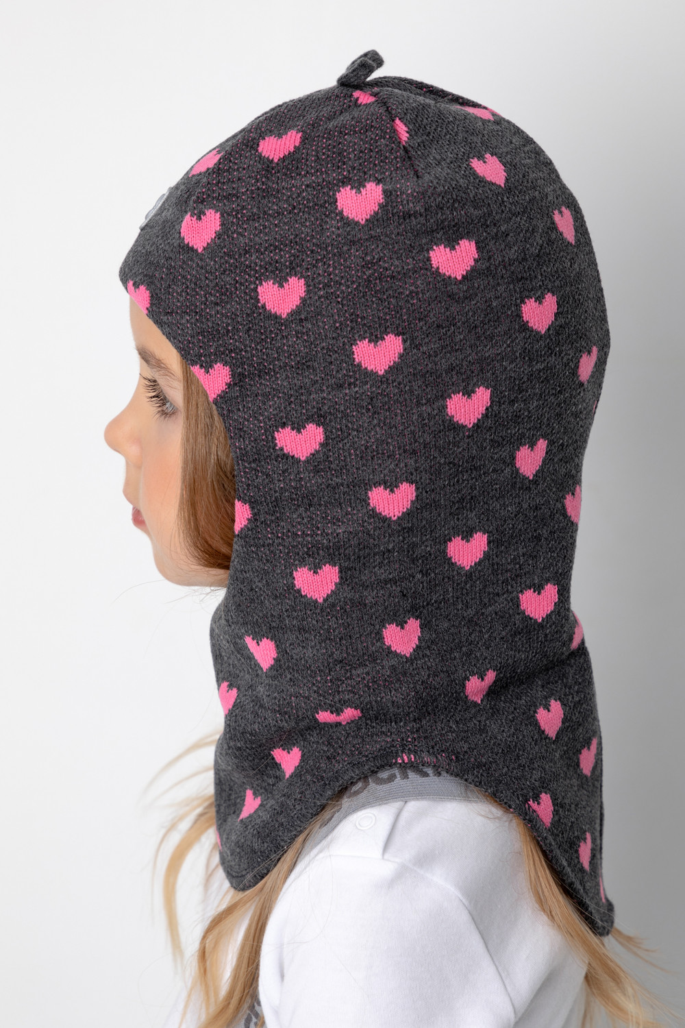 Шапка для девочки, артикул: КВ 20252, цвет: темно-серый, фото 3