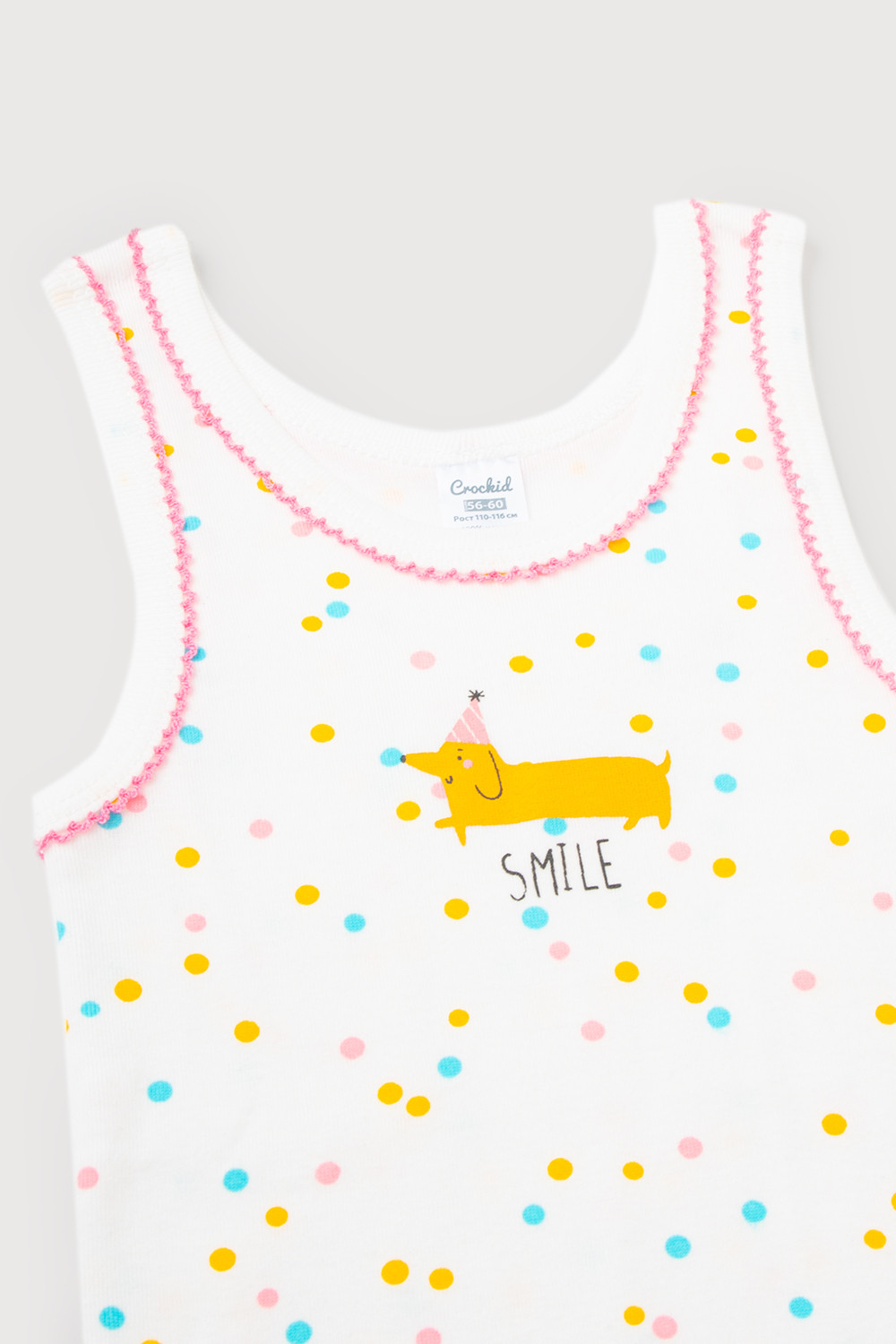 Майки бесшовные для девочки, артикул: К 1066, цвет: сахар, фото 3