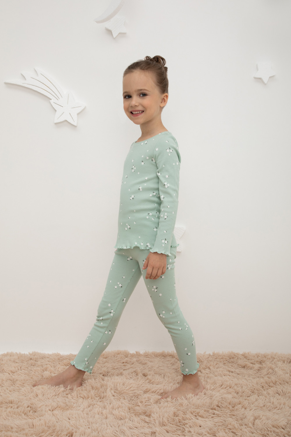 Пижама для девочки, артикул: К 1618, цвет: голубой, фото 3