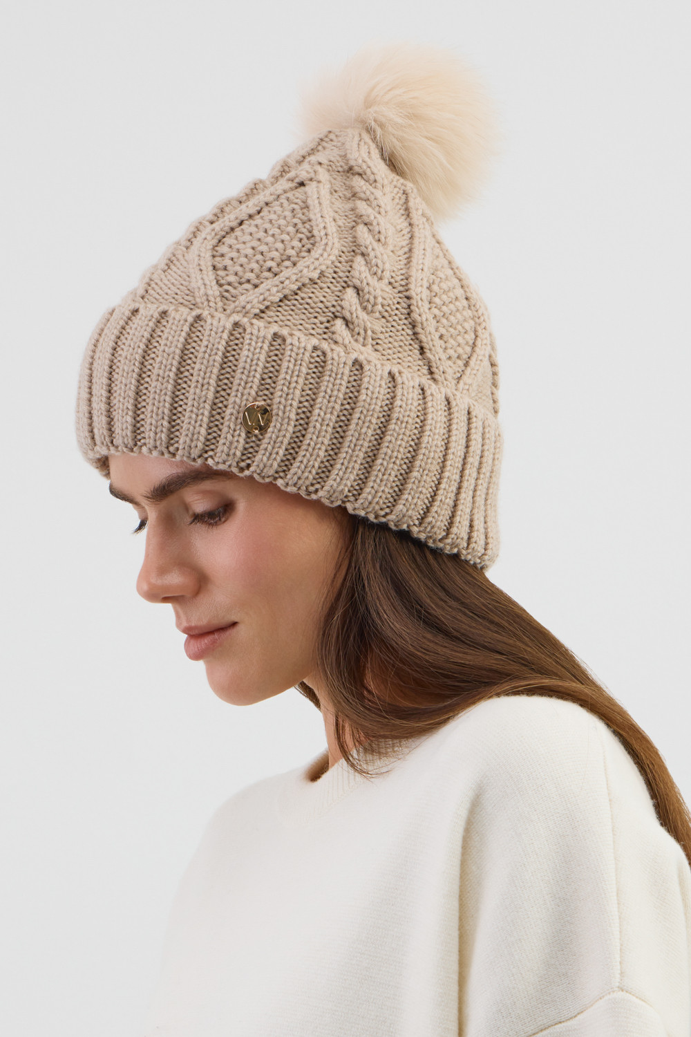 Шапки для мам, артикул: ЕВ 20017/ш, цвет: бежевый, фото 3
