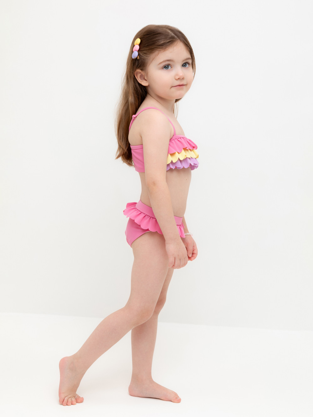 Купальник для девочки, артикул: ТК 17009/8 ФВ, цвет: розовый, фото 3