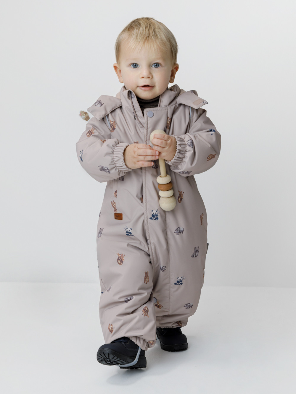 Комбинезоны утепленные для мальчика, артикул: ВК 60085/н/57 Ал, цвет: бежевый, фото 3